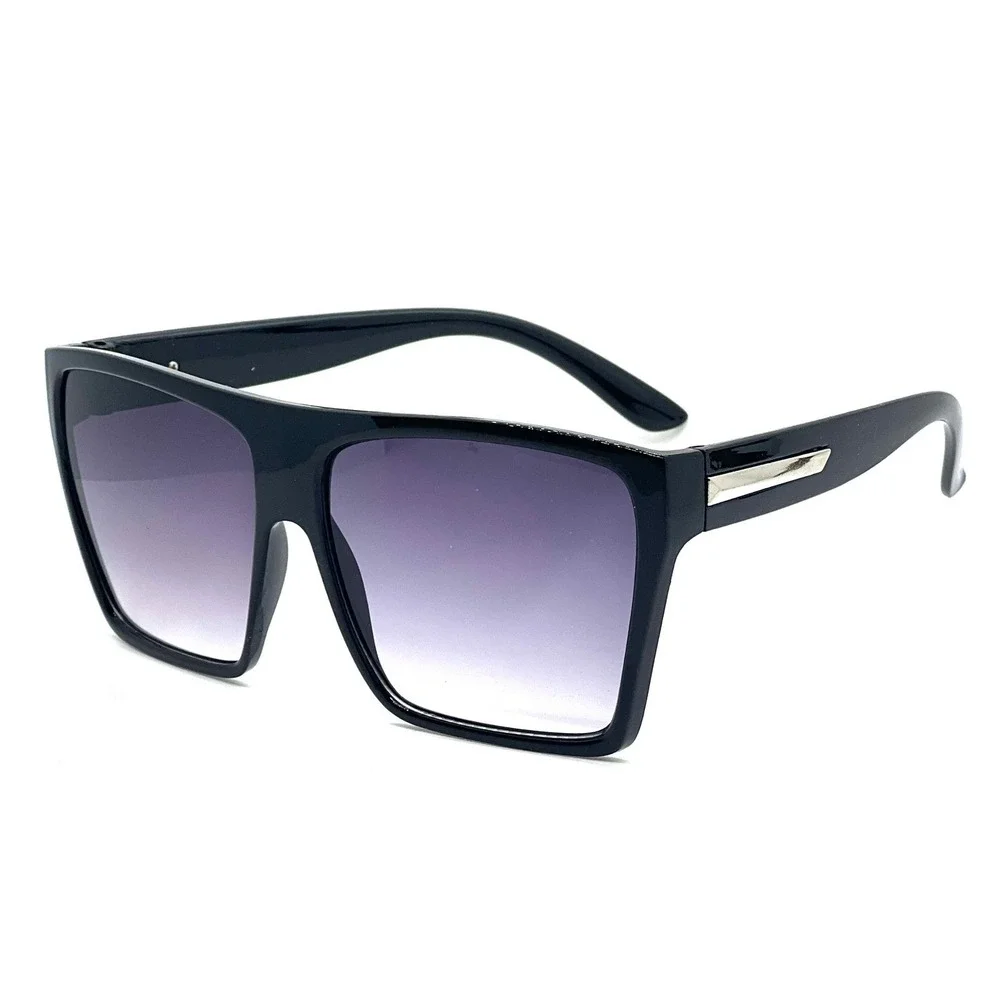 Oversized Square Sunglasses Black Fashion Flat Top Shades Luxury Trendy Men 2026